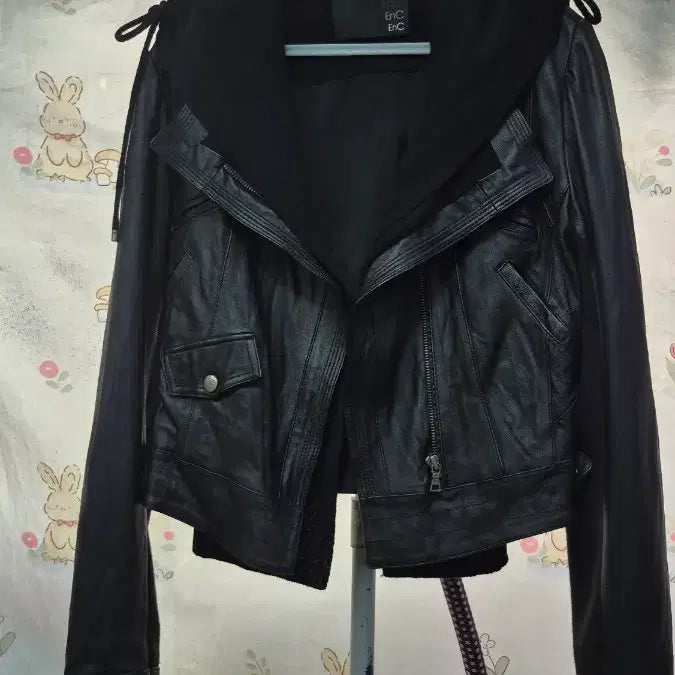 [BUNJANG] Enc Leather Jacket with Detachable Knit Hood / Enc   니트 후드(탈착)  양가죽  크륩  자켓 ; 최저가~