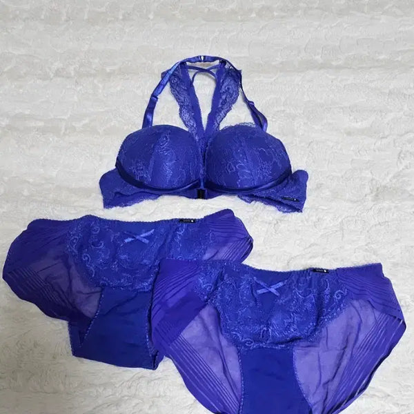 [BUNJANG] Guess Women's Blue Lace Bra + Panty Set / 게스여성 블루 레이스 브라 + 팬티 세트