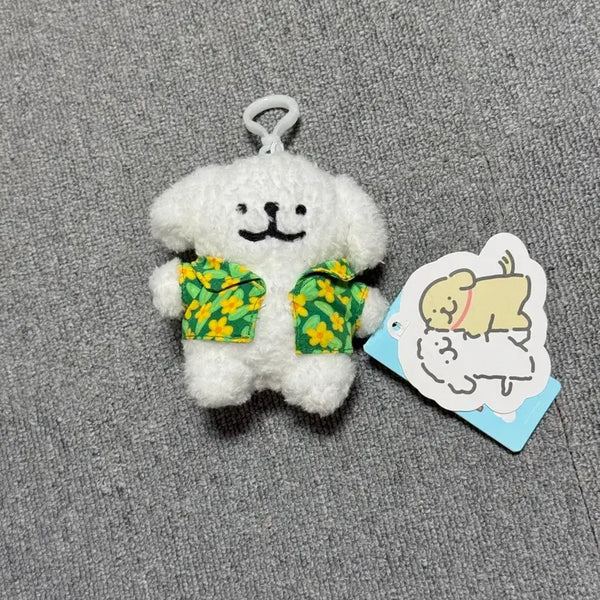 [BUNJANG] Maltese Dog Plush Keychain Hawaiian New Unused / 몰티즈 인형 키링 하와이안 미사용 새 상품