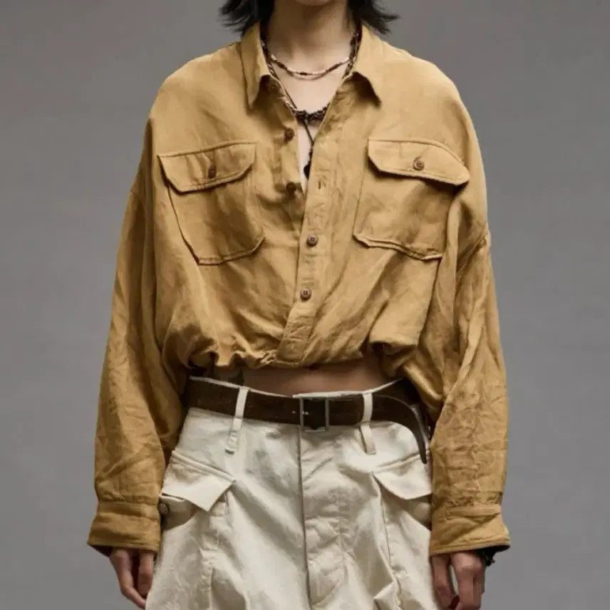 [BUNJANG] R13 Crossover Utility Bubble Shirt Khaki XS / R13 크로스오버 유틸리티 버블 셔츠 카키 XS (새상품)