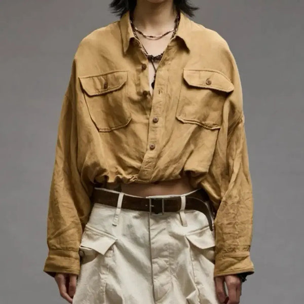 [BUNJANG] R13 Crossover Utility Bubble Shirt Khaki XS / R13 크로스오버 유틸리티 버블 셔츠 카키 XS (새상품)