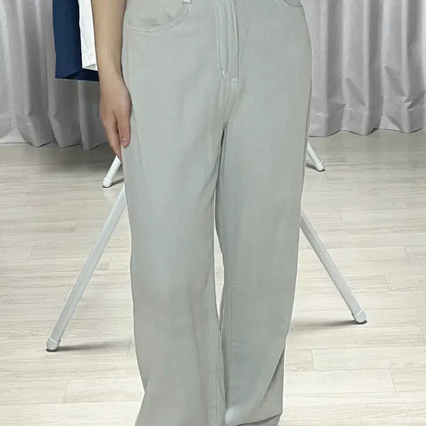 [BUNJANG] Summer Light Wash Semi-Wide Denim Pants / 여름 연청 세미와이드 데님 팬츠
