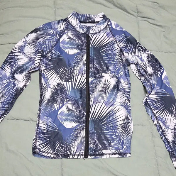 [BUNJANG] Palm Tree Zip-Up Long-Sleeve Rashguard / 야자수 래쉬가드 집업 긴팔 판매해요~