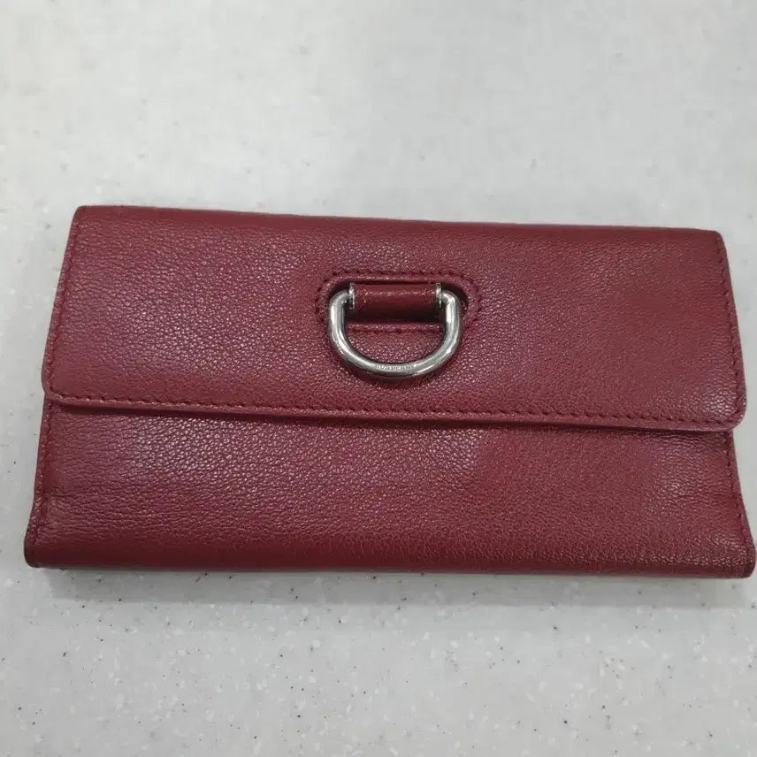 [BUNJANG] Burberry D-Ring Leather Long Wallet - Burgundy Women's Wallet / 버버리(BURBERRY)버버리D링가죽장지갑 버건디 여성 지갑
