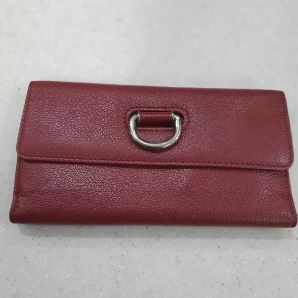 [BUNJANG] Burberry D-Ring Leather Long Wallet - Burgundy Women's Wallet / 버버리(BURBERRY)버버리D링가죽장지갑 버건디 여성 지갑