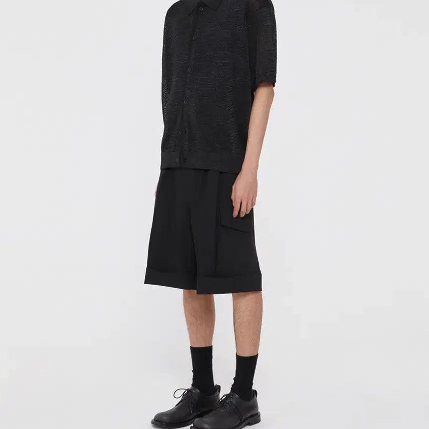 [BUNJANG] Ilcorso Bermuda Cargo Short Pants Black L / 일꼬르소 버뮤다 카고 숏 팬츠 블랙 L 미개봉