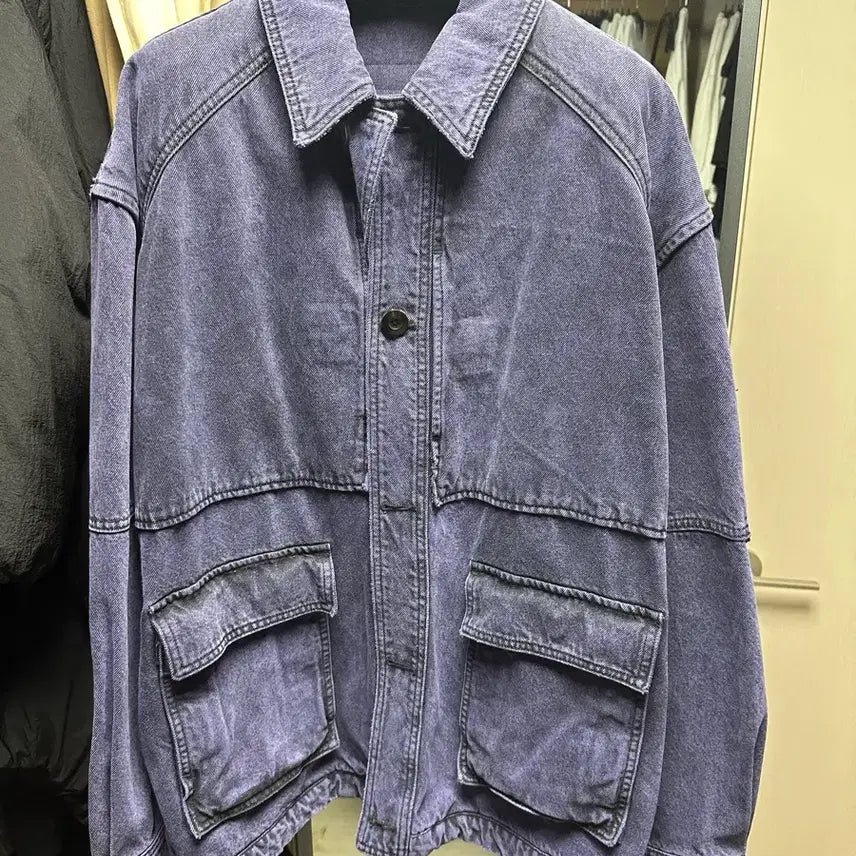 [BUNJANG] Juun.J Purple Denim Work Jacket 50 / 준지 퍼플 데님 워크 자켓 50