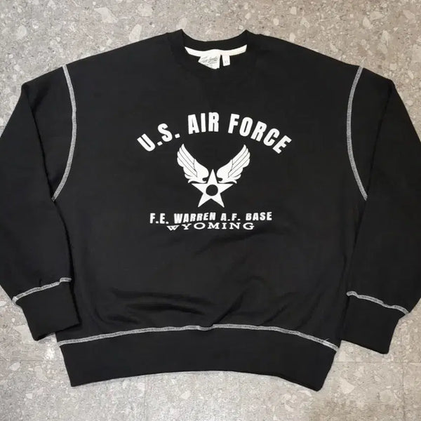 [BUNJANG] Uniform Bridge Airforce Heavy Sweatshirt (Black, XL) / 유니폼브릿지 에어포스 헤비 스웻셔츠 블랙 (XL)