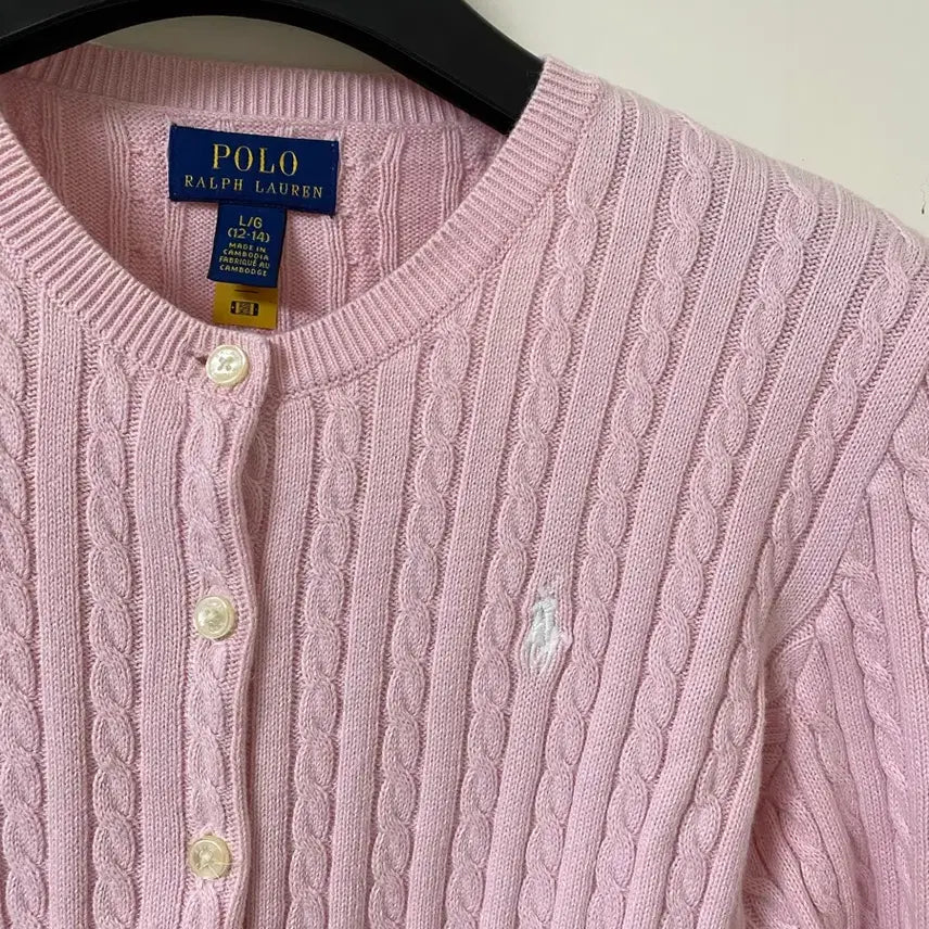 [BUNJANG] Polo Girls Cardigan Pink L / 폴로 걸즈 가디건 핑크 L 팝니다