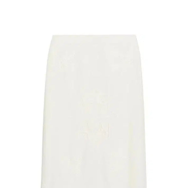 [BUNJANG] ZARA Embroidered Midi Long Skirt / 자라 펀칭 자수 미디 롱 여성 스커트 국자라 앙글레즈