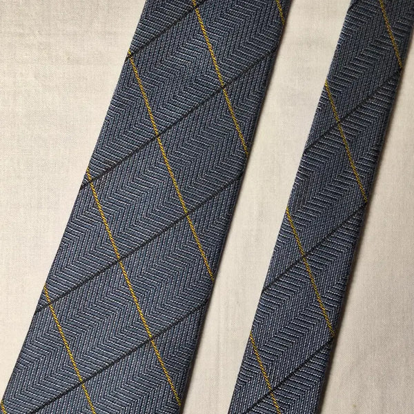 [BUNJANG] Hermes Silk Herringbone Diagonal Pattern Necktie / 에르메스 넥타이 블루 헤링본 사선 패턴
