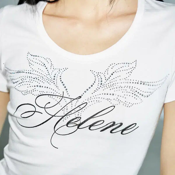 [BUNJANG] Helene Paris Cubic Angel T-Shirt / 헬레네 파리스 큐빅 앤젤 반팔티
