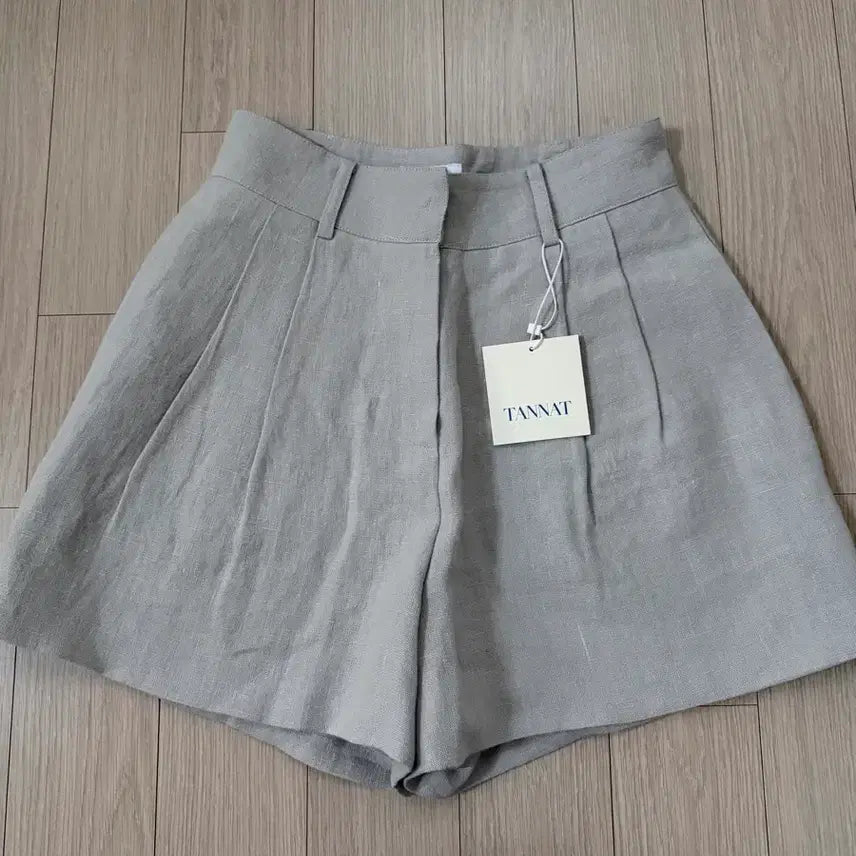 [BUNJANG] Tannat Linen Pintuck Shorts Blue-Gray S New / 타낫 린넨핀턱쇼츠 블루그레이S 새상품