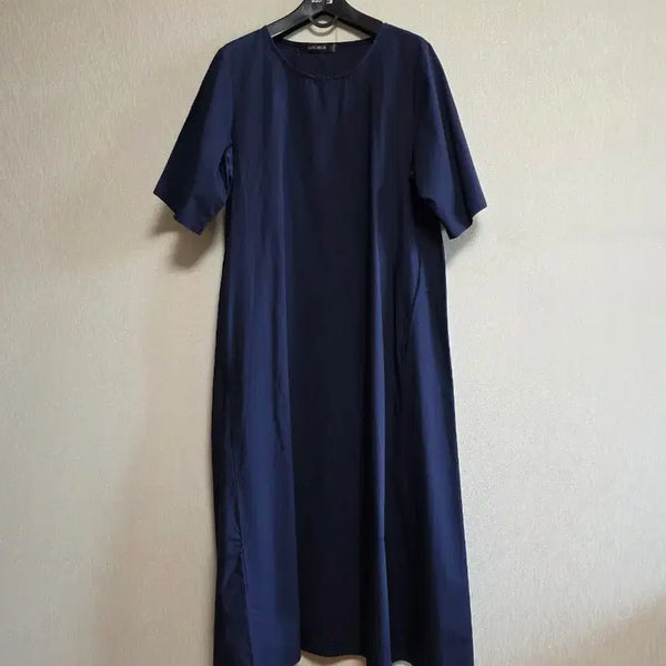 [BUNJANG] Golden Bear Navy Long Dress / 골든베어 롱 원피스