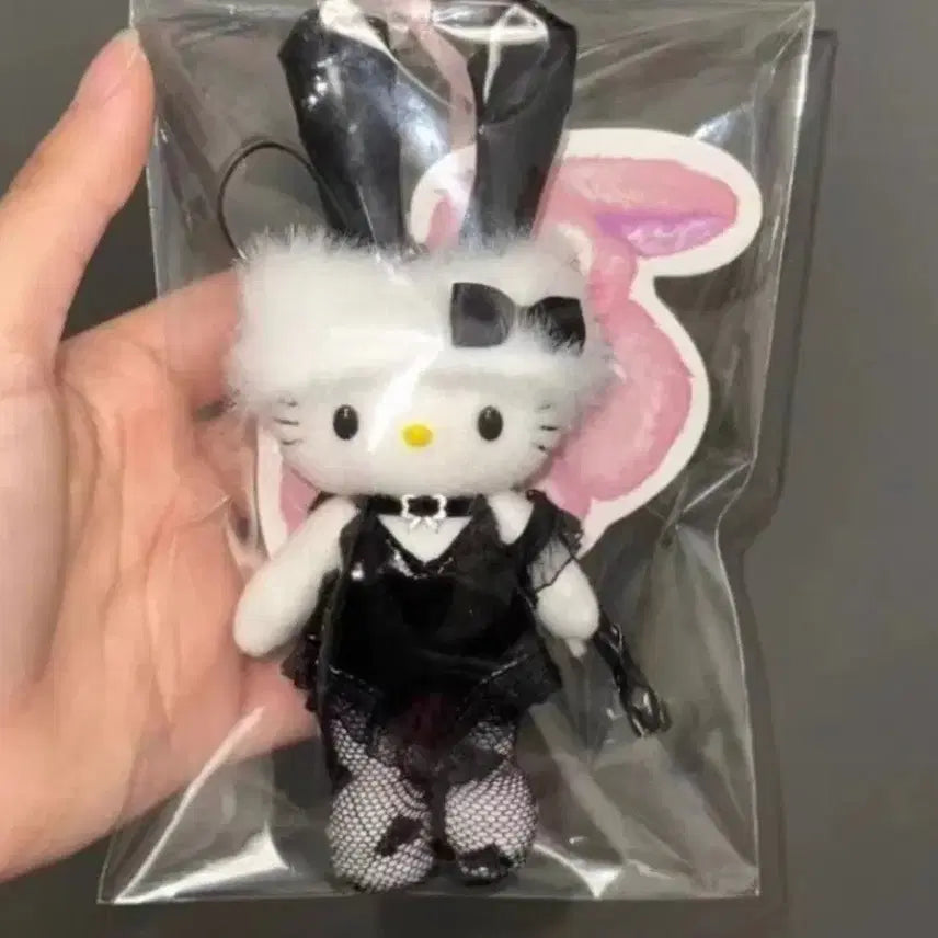 [BUNJANG] Hello Kitty Bunny Girl Outfit Keyring Black / 헬로키티 바니걸 인형 키링 블랙