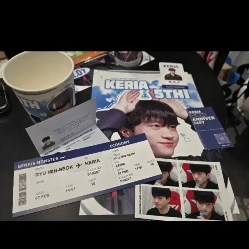 [BUNJANG] T1 Keria Birthday Cafe POB Item / t1 티원 케리아 생일카페 특전(컵 빼고 다 있어요)