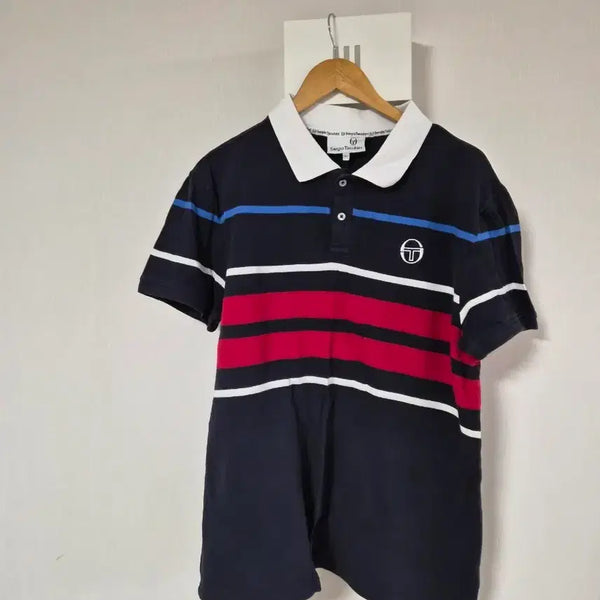 [BUNJANG] Sergio Tacchini Striped Short Sleeve Polo Shirt XL / 세르지오 타키니 스트라이프 반팔 폴로티 xl