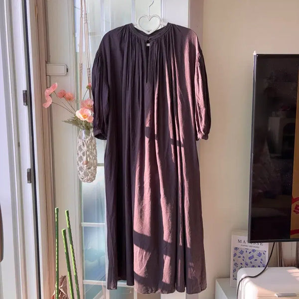 [BUNJANG] BEAMS BOY Linen Pintuck Long Dress / [빈티지] 빔즈 보이 린넨 핀턱 롱 원피스 - 옷장정리