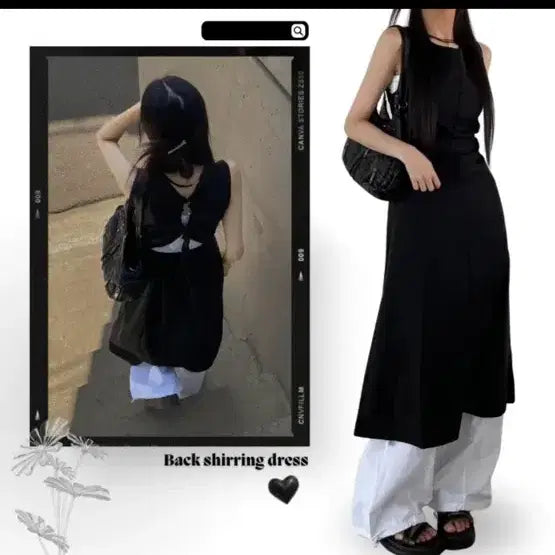 [BUNJANG] Layered Back Shirring Sleeveless Long Dress / 레이어드 백셔링 나시 롱원피스