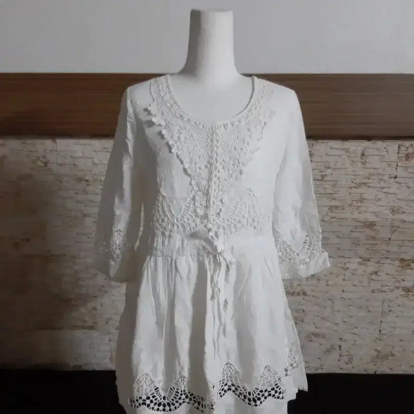 [BUNJANG] Cotton Lace Blouse / 레이스 블라우스(면)