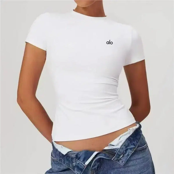 [BUNJANG] Alo Black/White Short Sleeve T-Shirt / alo 블랙/화이트 반팔 티셔츠