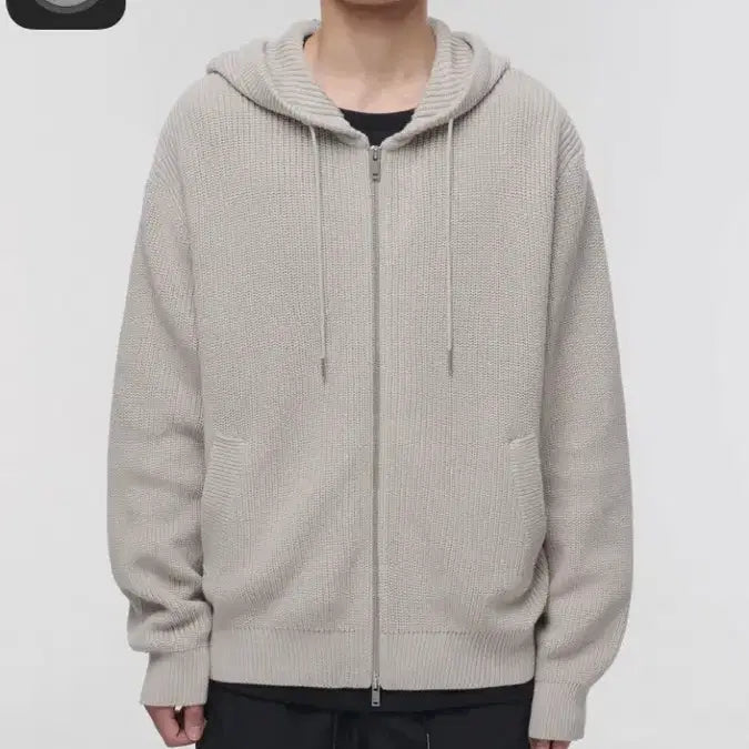 [BUNJANG] Musinsa Standard Ribbed Knit Hooded Zip-Up S / 무신사 스탠다드 리브드 니트 후드 집업 s