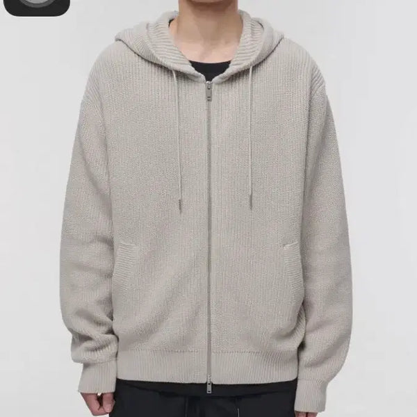 [BUNJANG] Musinsa Standard Ribbed Knit Hooded Zip-Up S / 무신사 스탠다드 리브드 니트 후드 집업 s