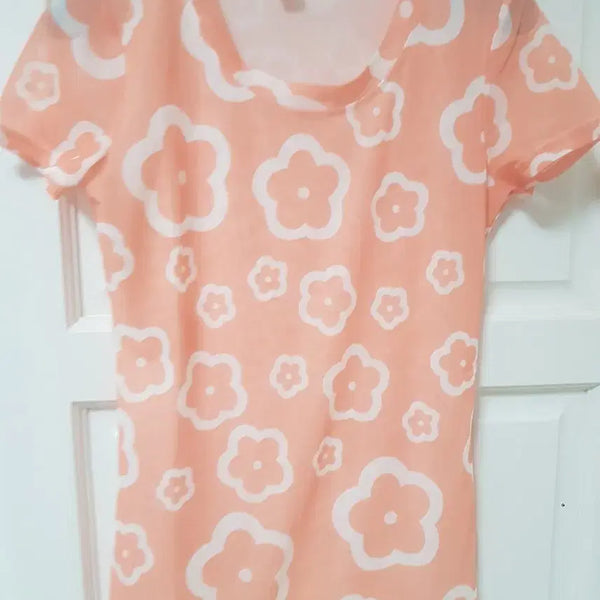 [BUNJANG] Floral Print Short Sleeve T-Shirt / 꽃무늬 반팔 티셔츠(44)미사용