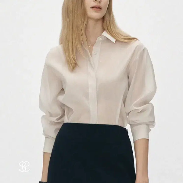[BUNJANG] SIE Live Sheer Blouse Mood Peach / SIE 시에 리브 시어 블라우스 무드피치 택달린 새상품