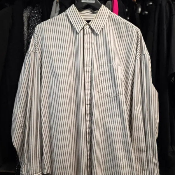[BUNJANG] Juun.J 21SS Brown Stripe Shirt / 준지 21ss 브라운 스트라이프 셔츠 50