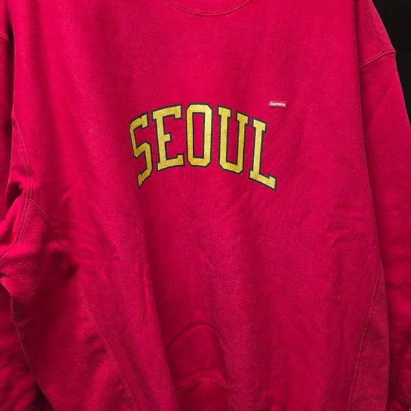 [BUNJANG] Supreme Seoul Shop Small Box Logo Crewneck Red 2XL / 슈프림 서울 샵 스몰 박스 크루넥 레드 - 24SS 2xl