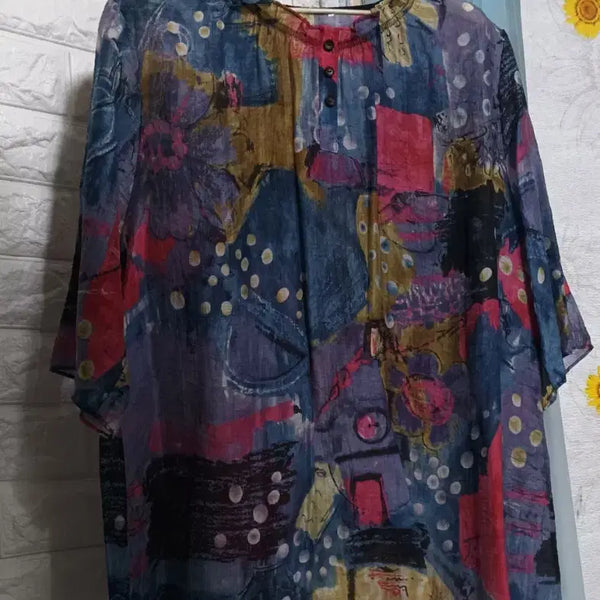 [BUNJANG] Patterned Blouse Size 77 / 패턴 블라우스 77