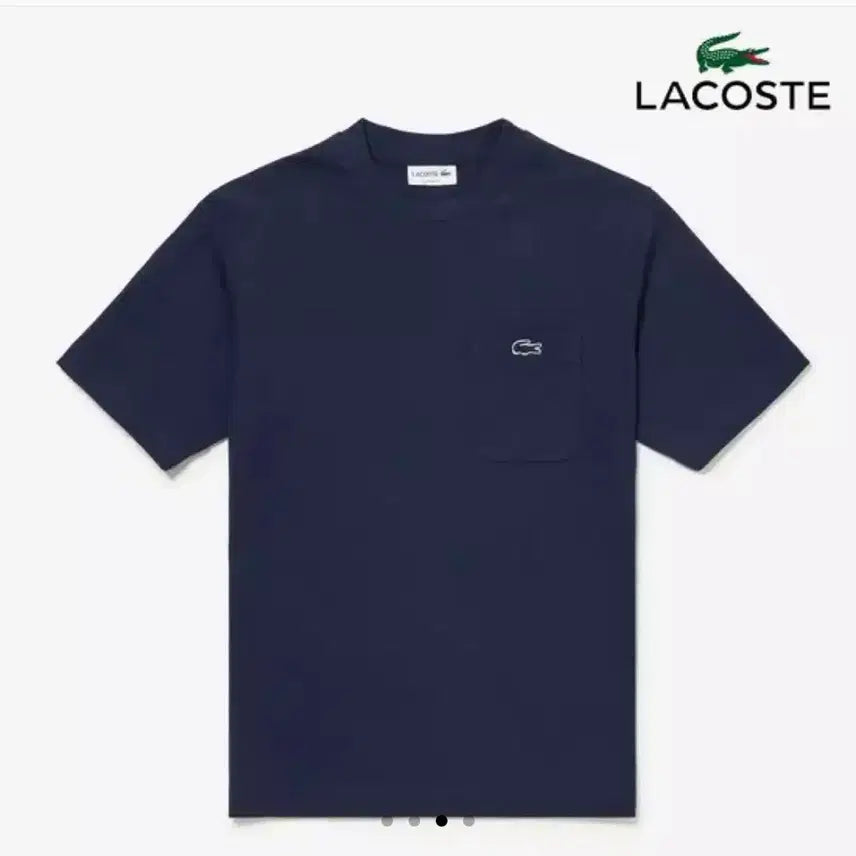 [BUNJANG] Lacoste Outline Pocket Short Sleeve T-shirt Navy / 라코스테 크루넥 아웃라인 포켓 반팔티 네이비 S(90) M(95)