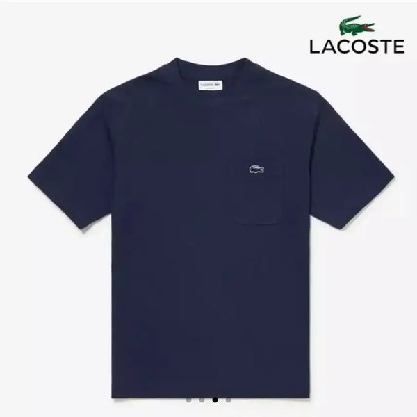 [BUNJANG] Lacoste Outline Pocket Short Sleeve T-shirt Navy / 라코스테 크루넥 아웃라인 포켓 반팔티 네이비 S(90) M(95)