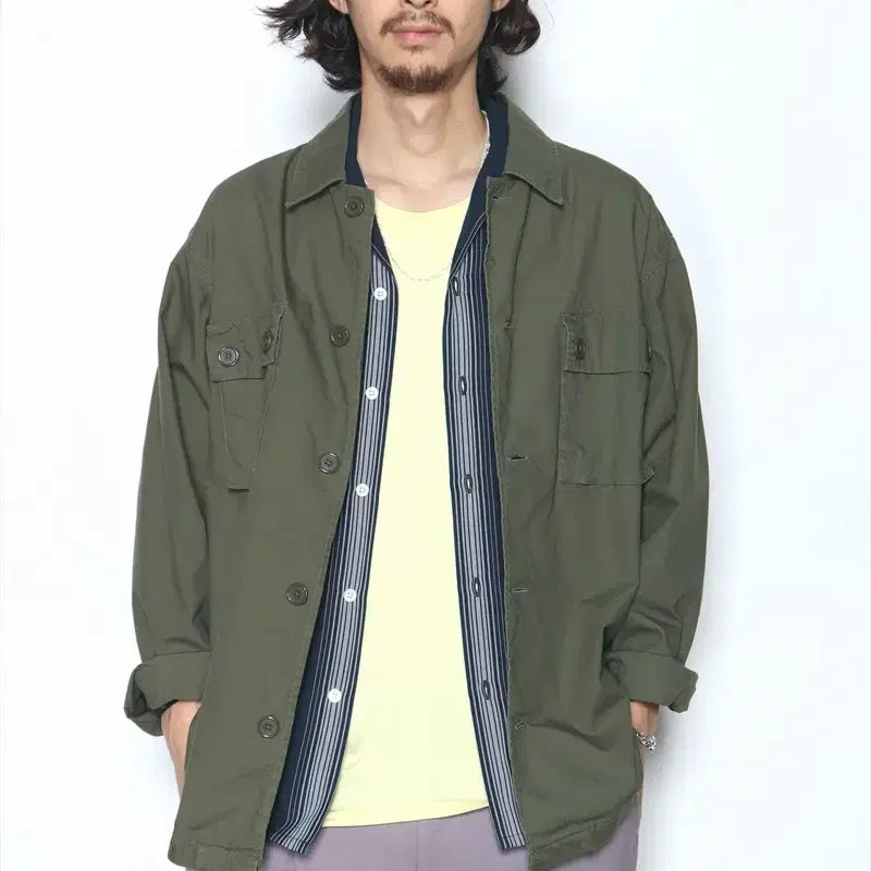 [BUNJANG] Wacko Maria Ami Shirt Khaki / 와코마리아 아미셔츠 카키