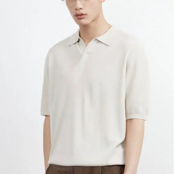 [BUNJANG] KIMUER Washable Half Collar Knit (Oatmeal) / 키뮤어 COOL 워셔블 하프 카라 니트 (오트밀)