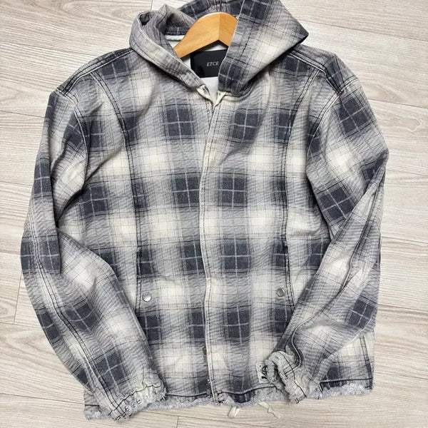 [BUNJANG] ETCE Digital Check Hooded Zip-Up / L) ETCE 디지털 체크 후드집업