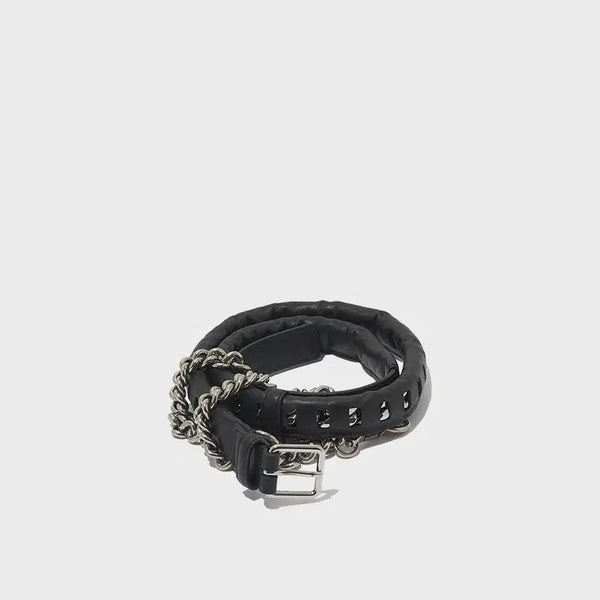 [BUNJANG] Alexander McQueen Logo Buckle Leather Belt / ALEXANDER MCQUEEN belt