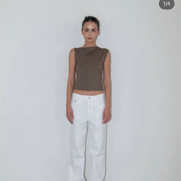 [BUNJANG] Eve Sage Sleeveless Top Charcoal / 이브세이지 슬리브리스 민소매 차콜