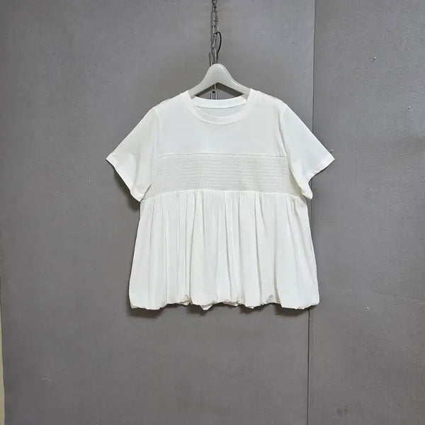 [BUNJANG] Ashley Store Balloon Hem T-Shirt White / 아랫단벌룬 티셔츠 FF   n4406