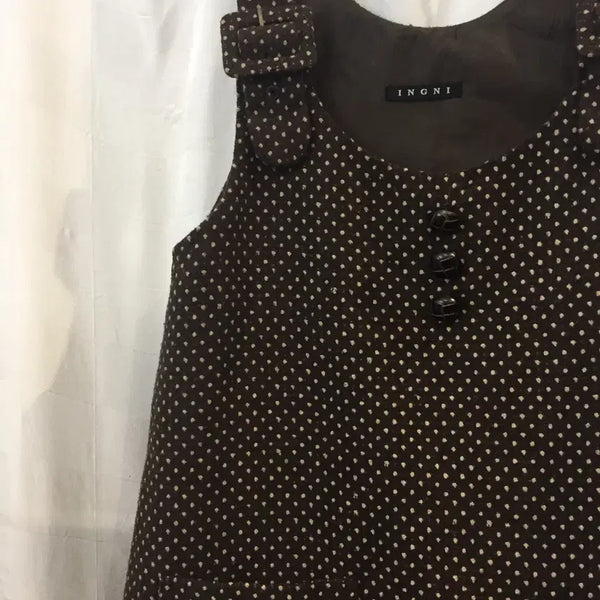 [BUNJANG] Ingni Latte Gyaru Brown Dot Dress / Ingni 잉그니 라떼갸루 하구미 브라운 도트 원피스