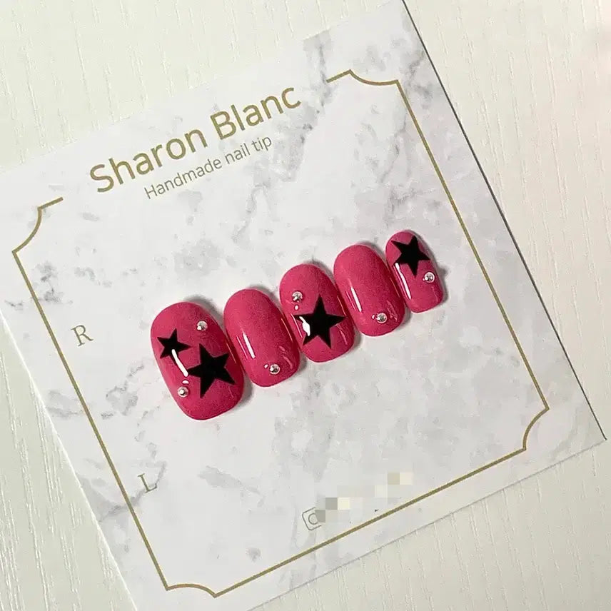 [BUNJANG] Sharon Blanc Nail Tip Set / 별 실버볼 네일팁 / 15종 쉐입