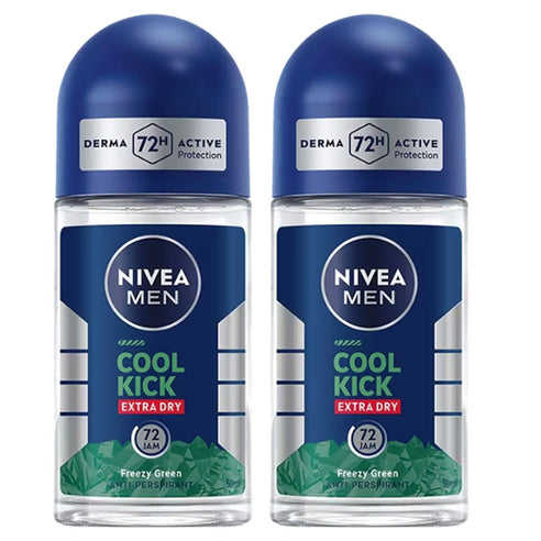 [BUNJANG] Nivea Men Deodorant Cool Kick Roll-On 50ml (2-Pack) / 무료배송 니베아 맨 데오드란트 쿨킥 롤온 50ml 2개 72잼