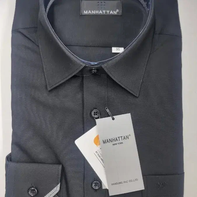 [BUNJANG] Korean Modal Black Dress Shirt Size 95 New / 국산 모달 블랙 남방 95 새상품