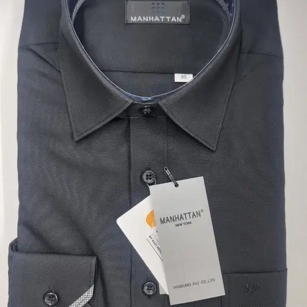 [BUNJANG] Korean Modal Black Dress Shirt Size 95 New / 국산 모달 블랙 남방 95 새상품