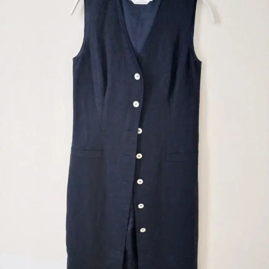 [BUNJANG] Max Mara 100% Linen Vest Navy Size 44 / 막스마라 린넨100 조끼 44사이즈