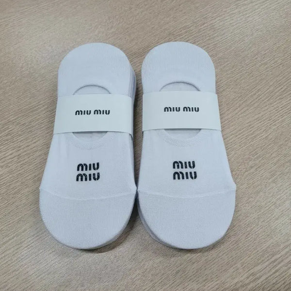 [BUNJANG] Miu Miu White Women's Ankle Socks 10-Pair Pack / 미우미우 화이트 여자 덧신 양말 10켤레