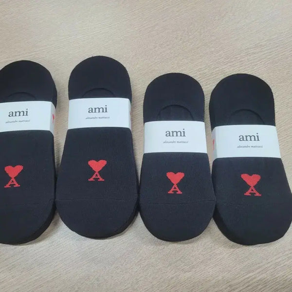 [BUNJANG] AMI Heart Logo Ankle Socks (10 Pairs) / 아미 하트 로고 덧신 양말 10켤레