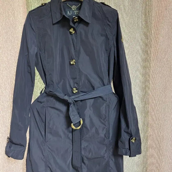 [BUNJANG] Giorgio Armani Jeans Navy Trench Coat Size 38 / 아르마니진 네이비 바바리코트 38사이즈