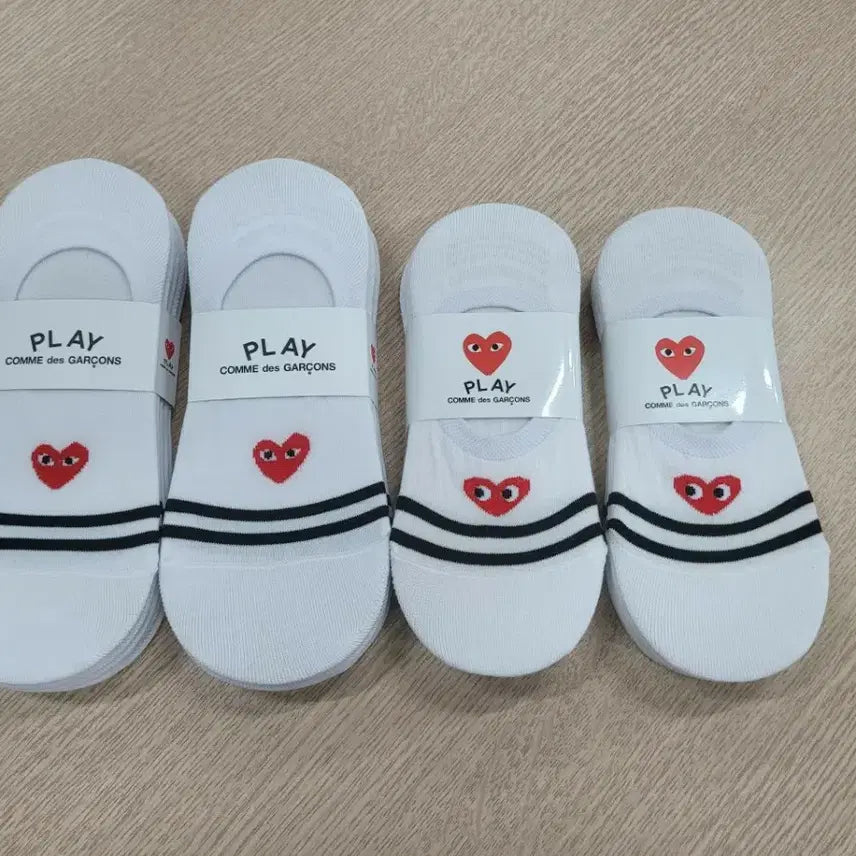 [BUNJANG] Comme des Garçons White No-Show Socks 10-Pack / 꼼데가르송 화이트 덧신 양말 10켤레